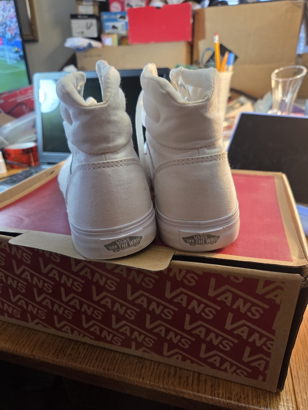 Vans Sk8-Hi Canvas Sneakers in Off-White - Picture 3 of 9